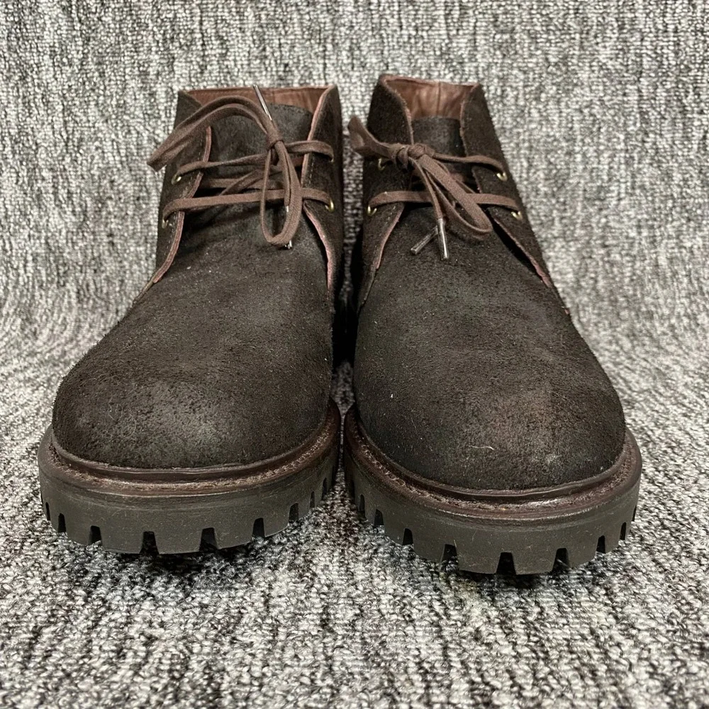 Allen Edmonds Dark Brown Suede Chukka Boots Lug Sole Mens 11 E Wide 8137